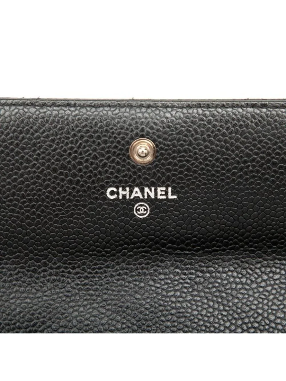 Chanel Quilted CC Logo Wallet Black Caviar Leather